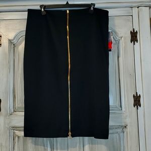 NWT Women's Black Zip Up Pencil Skirt, XL (16-18)